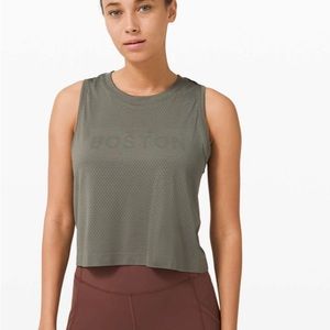 Lululemon Swiftly Breathe Crop Tank Boston Grey Sage 8
